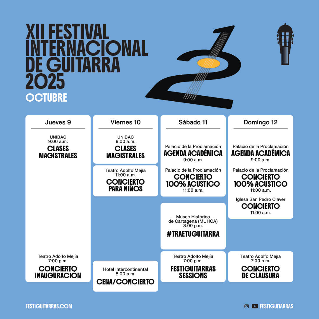 PROGRAMACION XII FESTIVAL DE GUITARRAS DE CARTAGENA