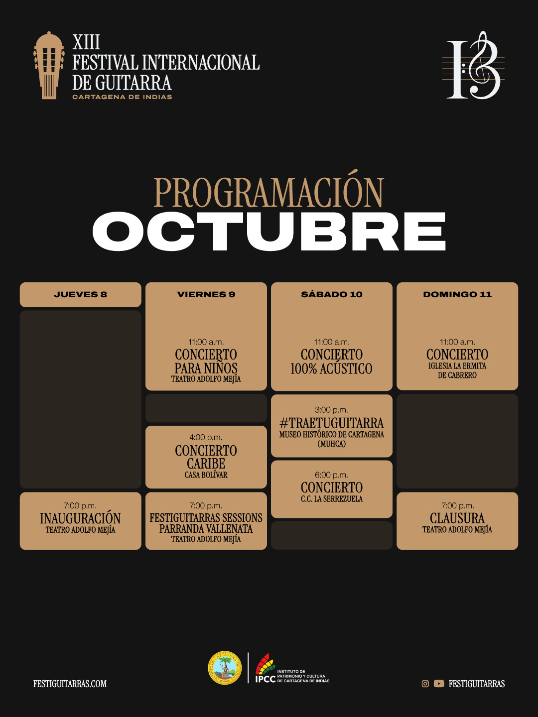 PROGRAMACION  FESTIVAL DE GUITARRAS DE CARTAGENA